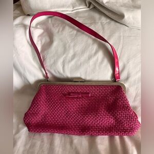 THE SAK CLUTCH/PURSE WOVEN PINK FABRIC